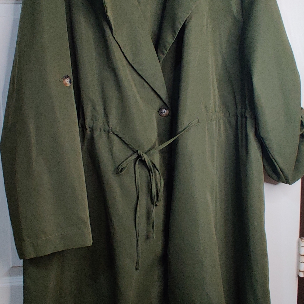 SHEIN Dark Green Women's Trench Coat